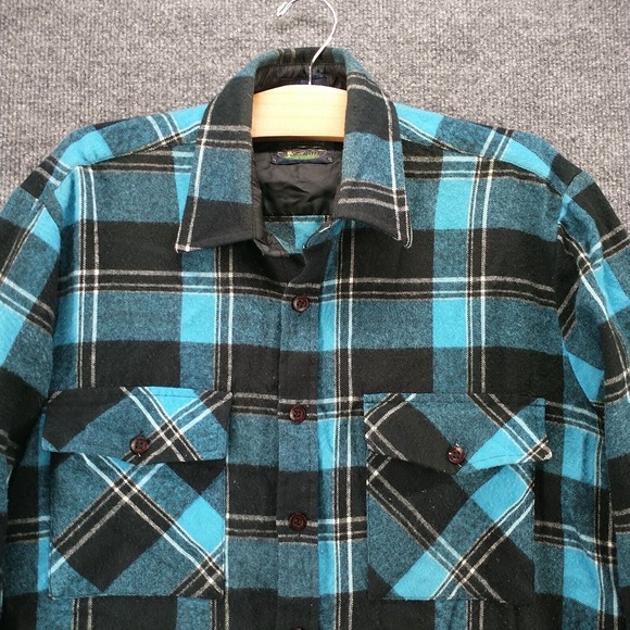 Backpacker Men's Flannel Shirt Multicolor M 15-15.5 Long Sleeve Plaid Acrylic - Picture 7 of 11